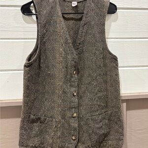 Brown Tweed Button Front Waistcoat